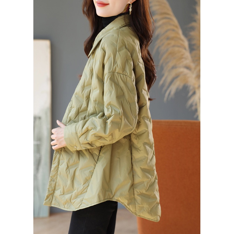 Plus Size Grass Green Oversized Warm Duck Down Puffer Jacket Winter