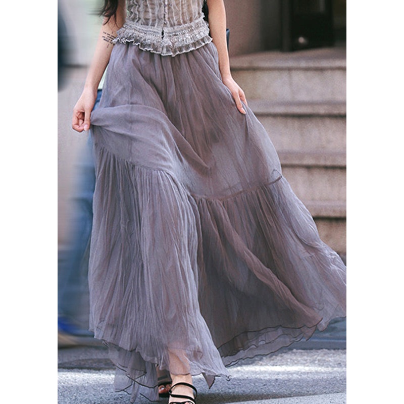 Unique Grey Tie Dye Tulle A Line Skirts