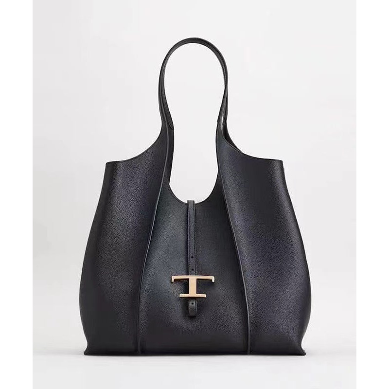 Boutique Black Large Capacity Calf Leather Satchel Handbag