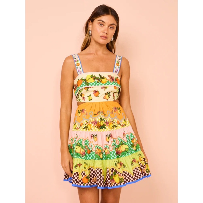 Casual Fashion Printed Sleeveless Patchwork Lace-up Dress