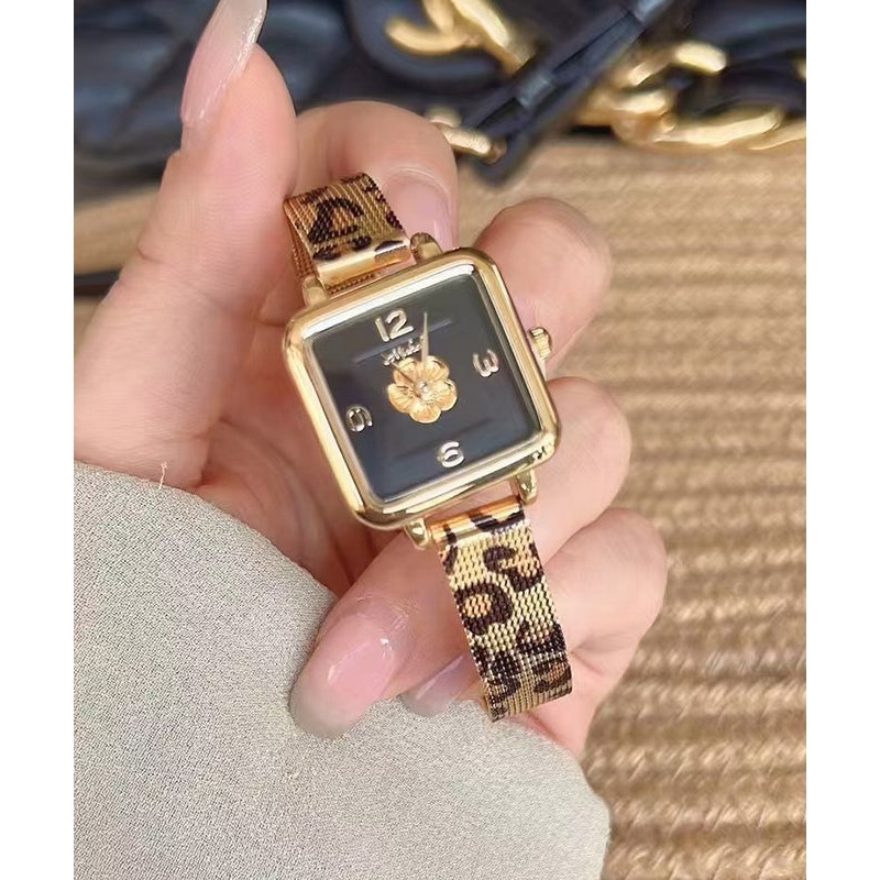 New Leopard Black Stainless Steel Quartz Movement Watches