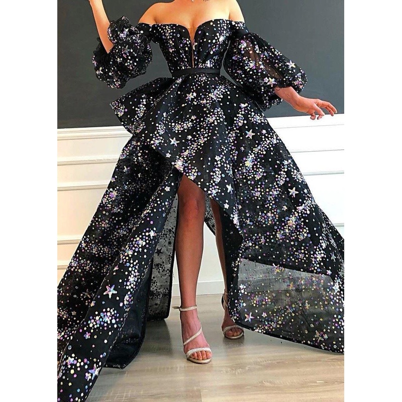 2024 Summer New European And American Sequins Black Dress