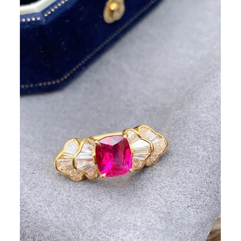 Boutique Red Copper Alloy Gem Stone Rings