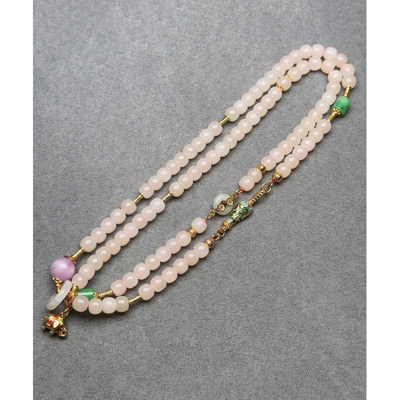 Unique White Overgild Pearl Cloisonne Enamel Beading Pendant Necklace