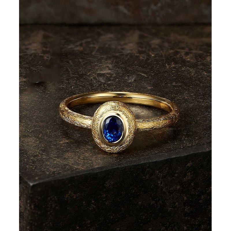 Vintage Royal Blue Ancient Dharma Gold Zircon Crystal Rings