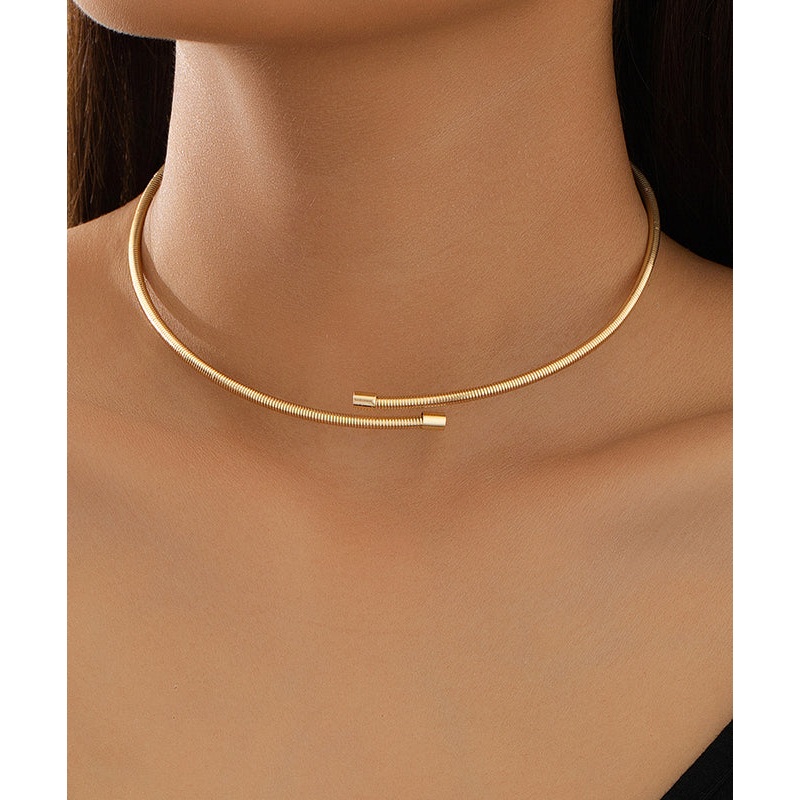 Art Gold Copper Alloy Geometry Choker