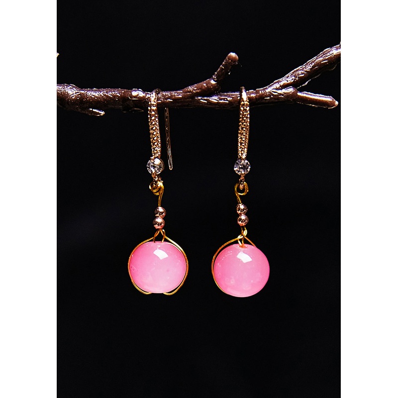 Beautiful Pink Crystal Drop Earrings