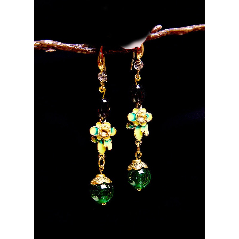 Beautiful Turquoise Fine Flower Drop Earrings