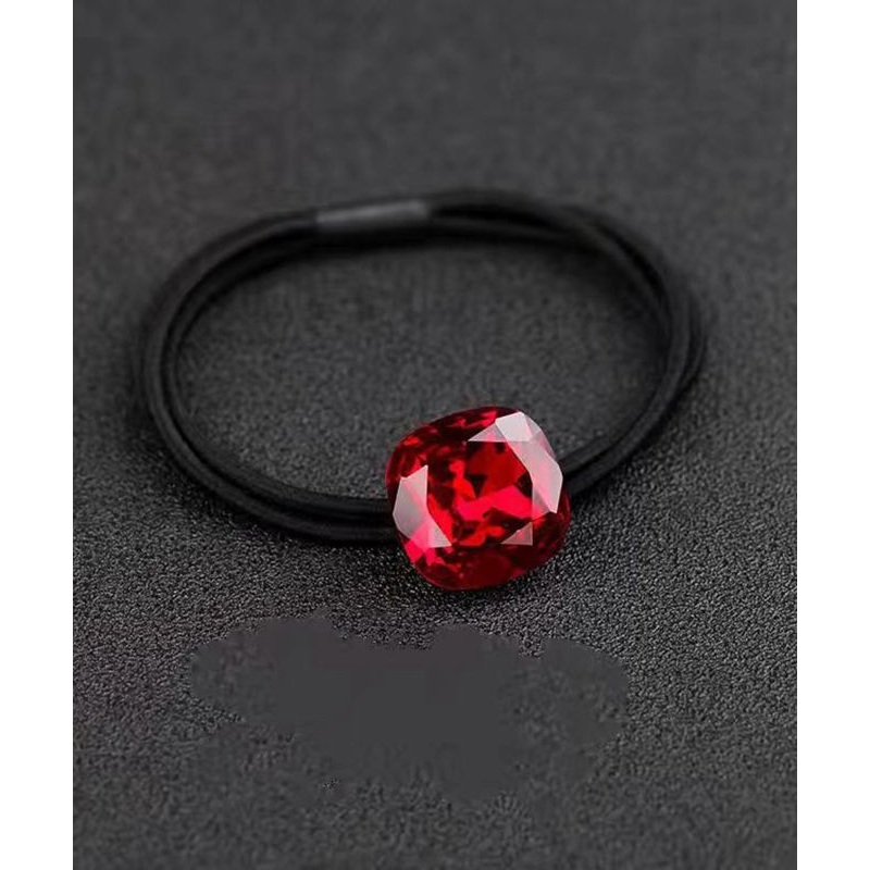 Simple Red Hand Woven Zircon Crystal Hair Tie