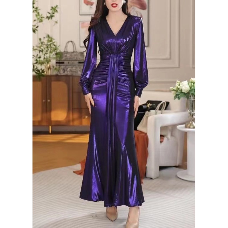 2024 New Sexy V-neck Slim Fit Wrap Hip Dress Long Sleeves