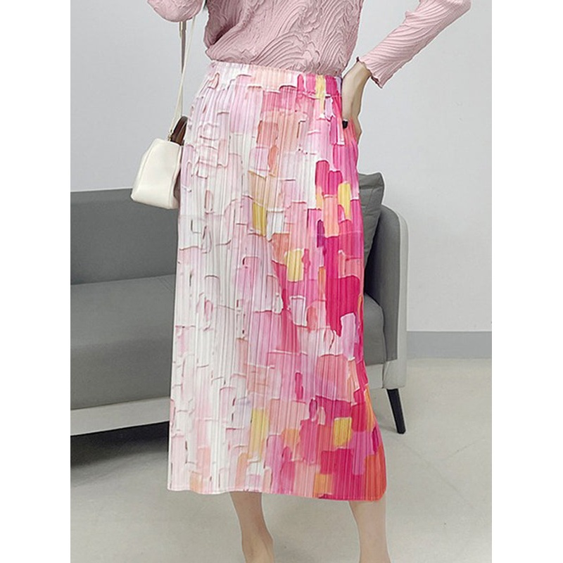 High Waist Loose Elasticity Pleated Split-Joint Skirts