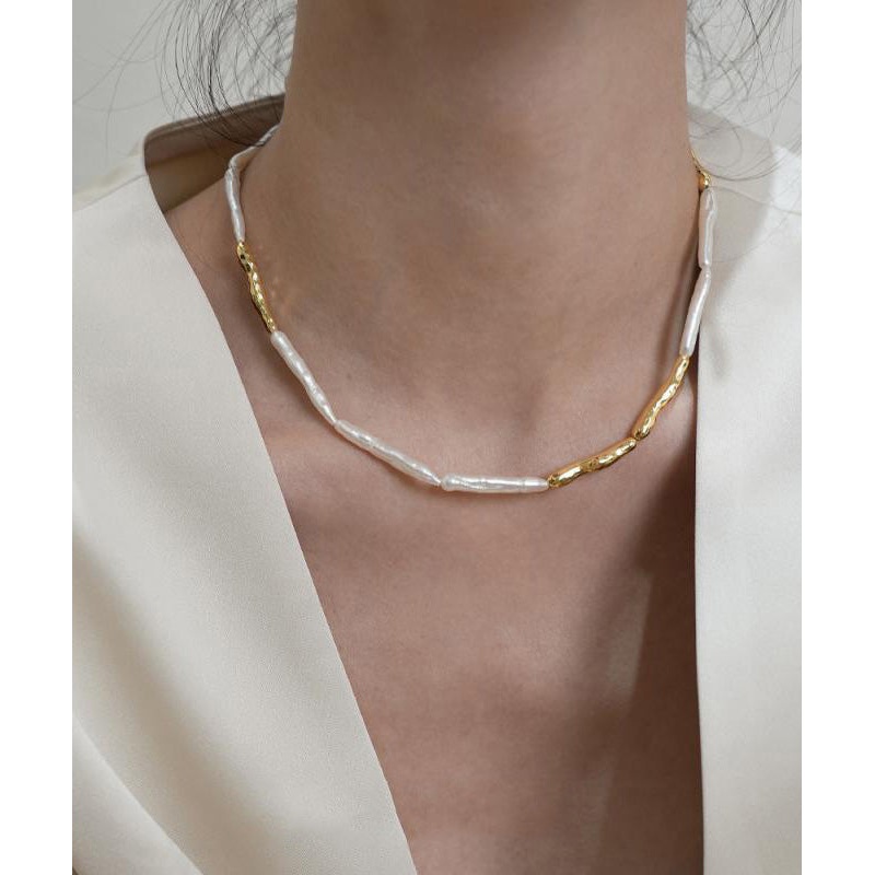 Modern Colorblock Alloy Pearl Princess Necklace