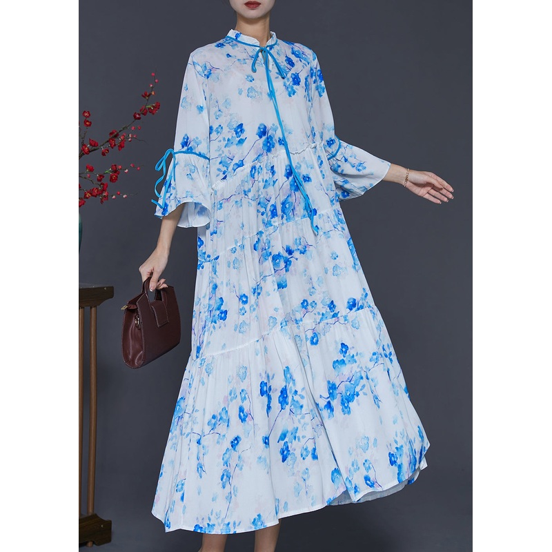 Organic White Print Cotton Vacation Dresses Spring