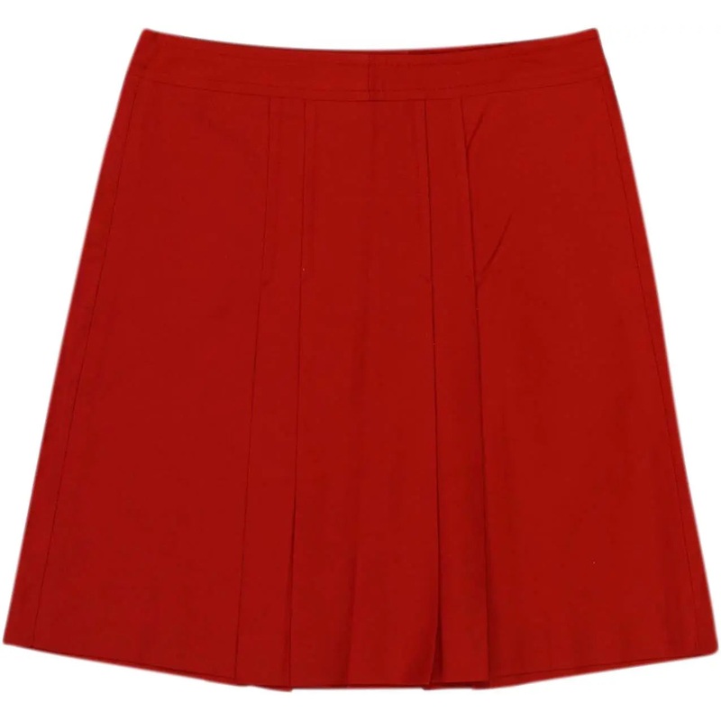 Red Pleated Skirt