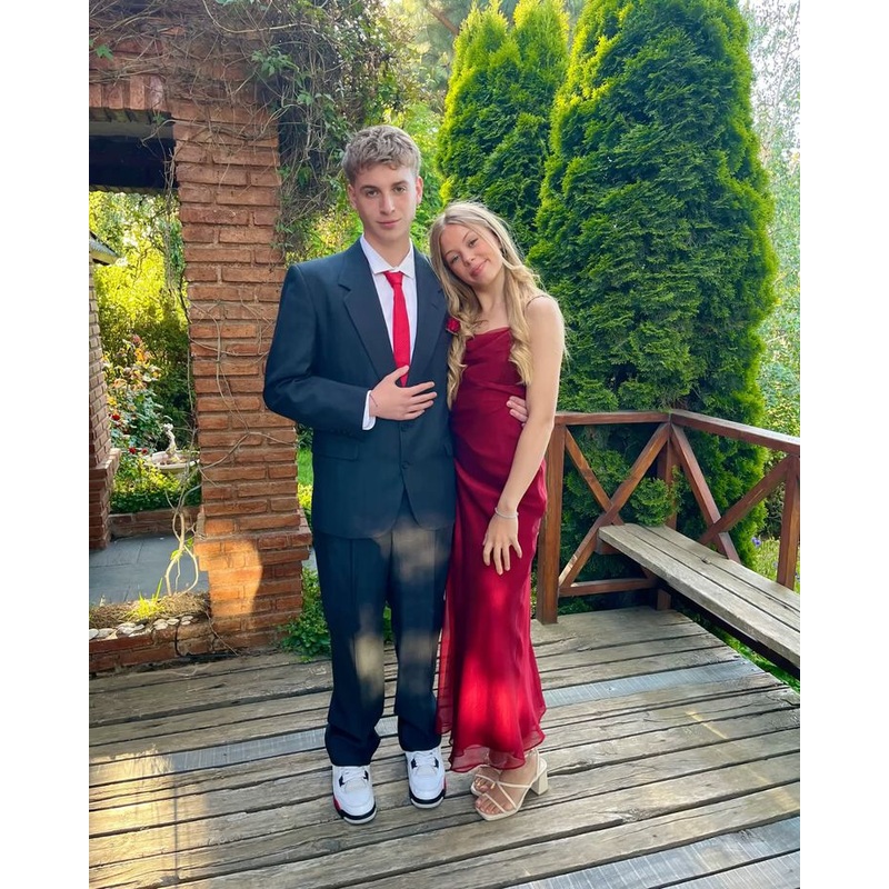 Spaghetti Straps Burgundy Prom Dress Formal Party Dress J5779