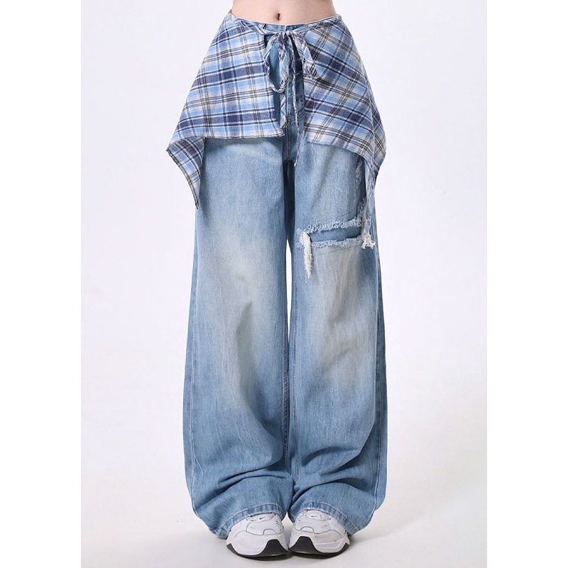 Trendy High Street Detachable Skirt Design Wide Leg Pants Spring