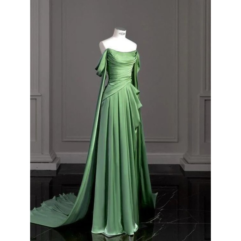 A Line Green Long Evening Dresses Formal Party Dress  J4789