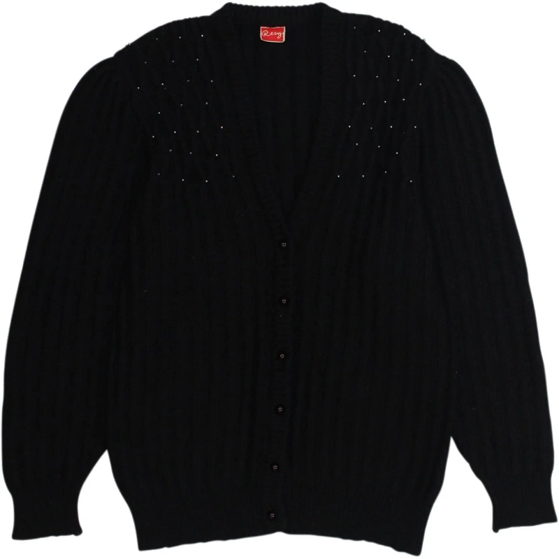 Black Knitted Wool Blend Cardigan