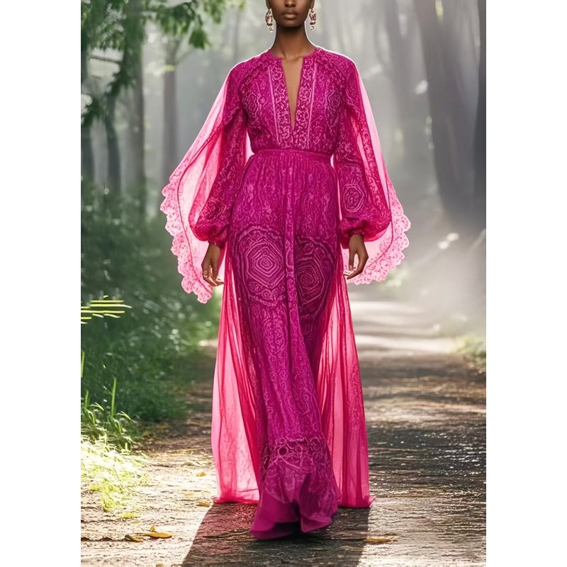 Bohemian Purple Print Chiffon Holiday Dress Spring