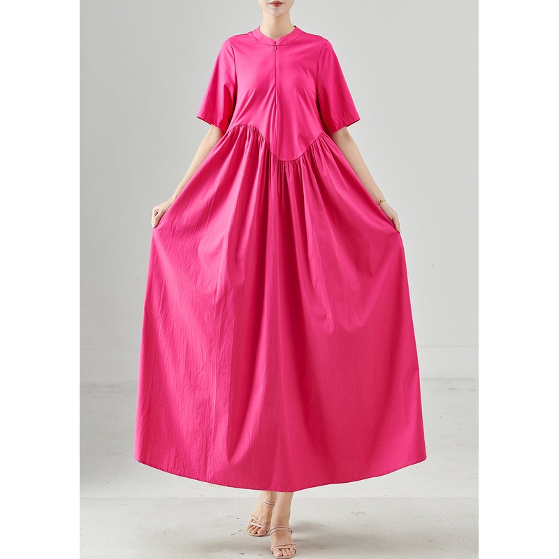 Fashion Rose Exra Large Hem Cotton Long Dresses Summer