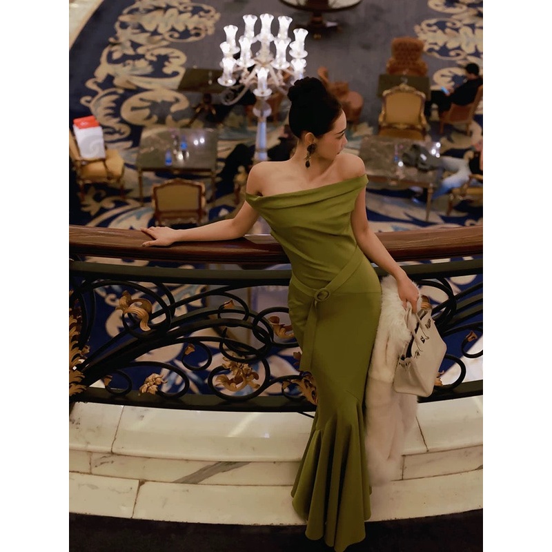 Green Mermaid Long Prom Dress Evening Party Dress J5703