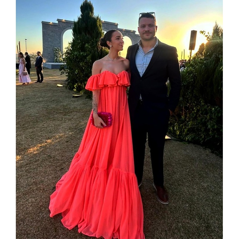Off The Shoulder Peach Long Prom Dress Formal Evening Party Dress J3574