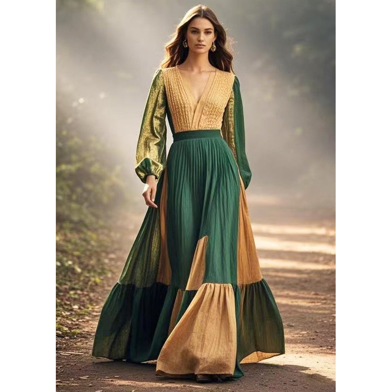 Original Design Cinched Patchwork Cotton Party Dresses Spring