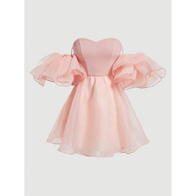 Sweetheart Pink A Line Short Prom Dress Homecoming Dress J6100