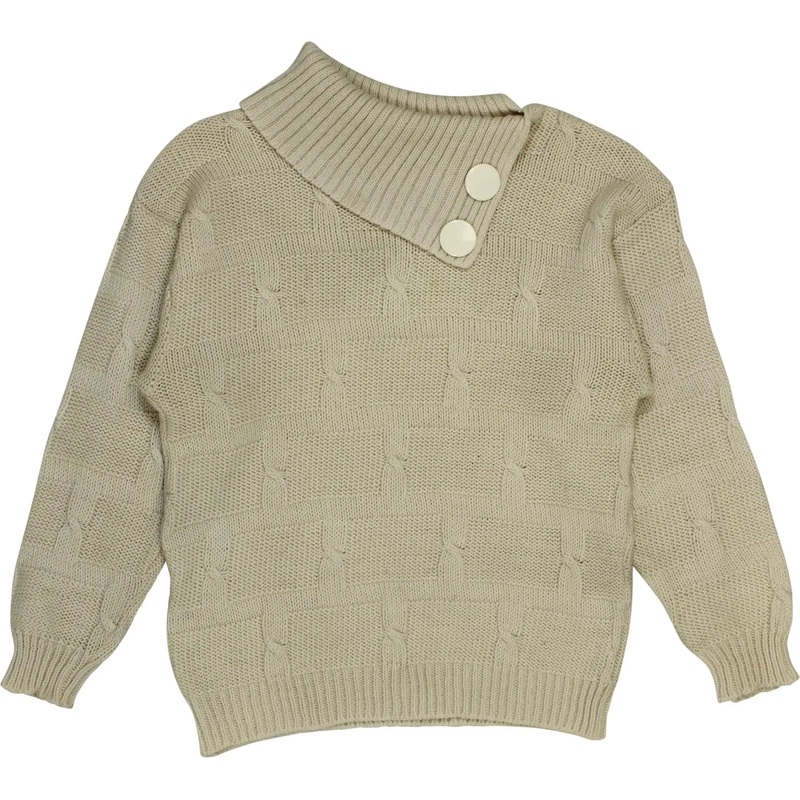 80s Wool Blend Jumper with Asymmetrical Collar