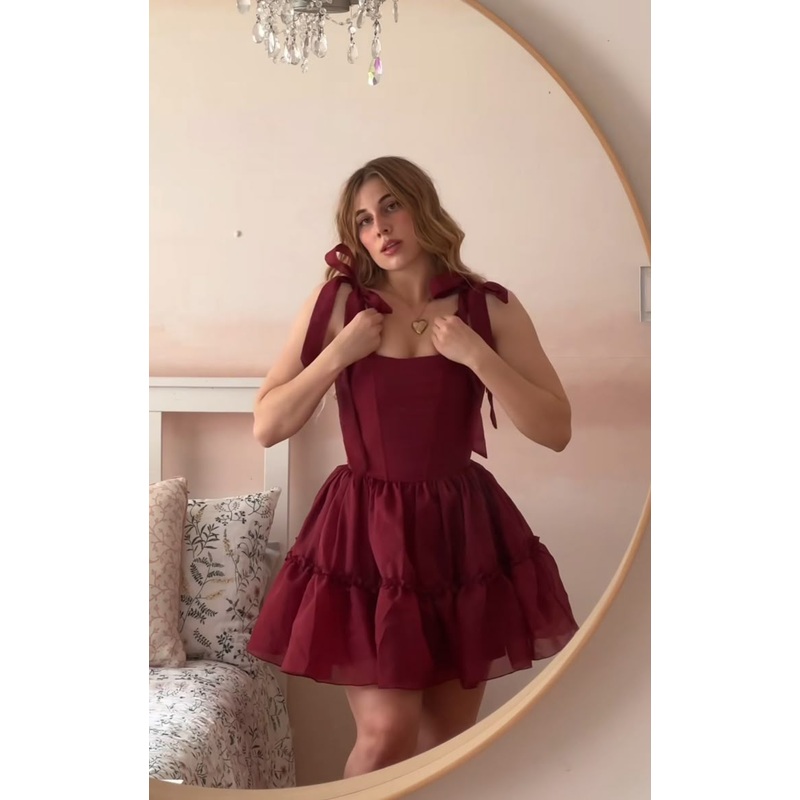 Burgundy A Line Short Prom Dress Formal Homecoming Dress J6070