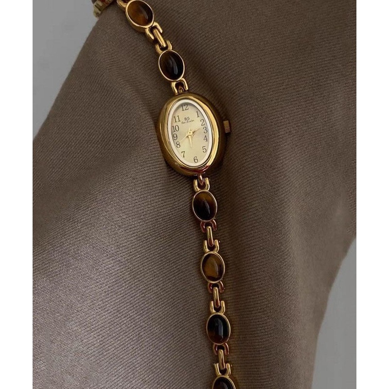 Fine Gold Metal Alloy Tempered Glass Quartz Movement Watches