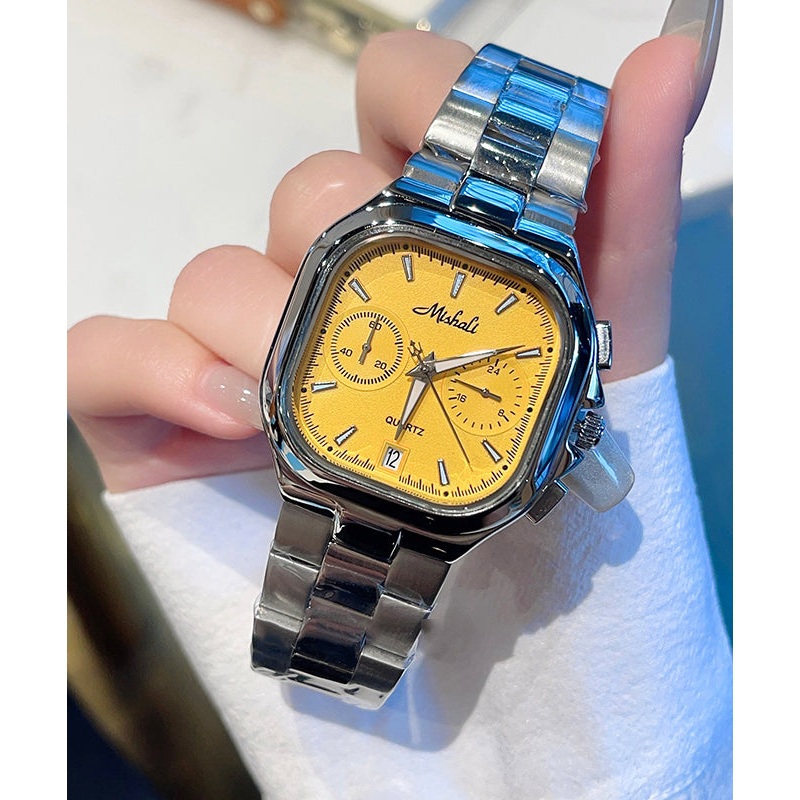 Original Yellow Stainless Steel Quartz Movement Waterproof Watches