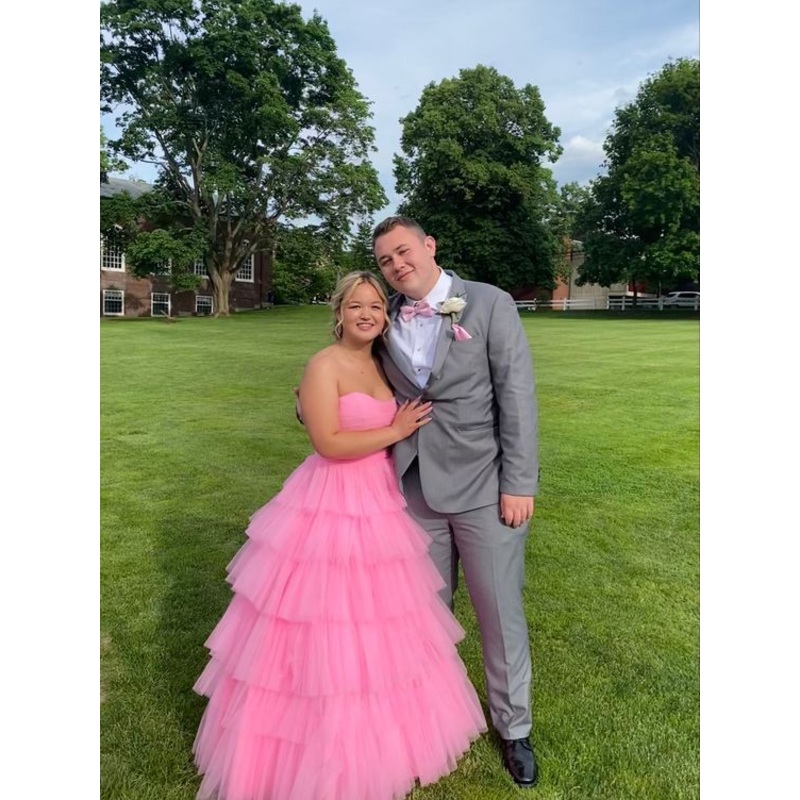 Strapless A Line Pink Prom Dresses Long Evening Dress J4606