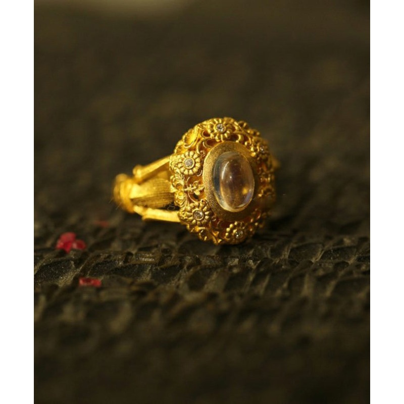 Vintage Gold Ancient Gold Jade Rings