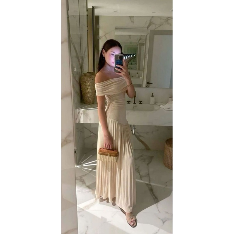 Off Shoulder A Line Chiffon Evening Prom Dress J5950