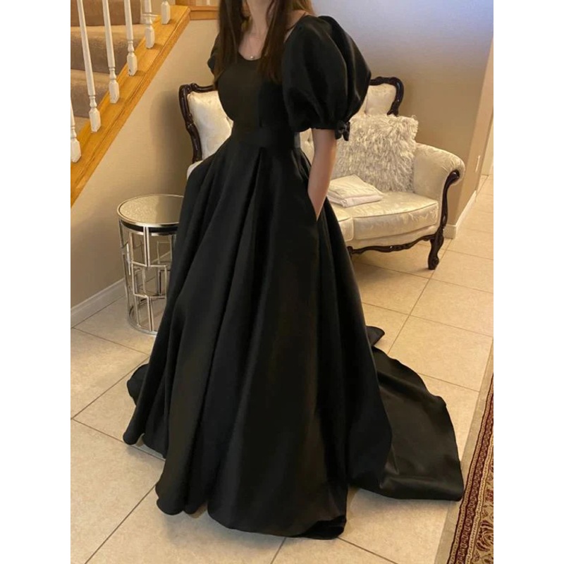 Black Formal Gown A Line Party Dresses Evening Dresses J5423
