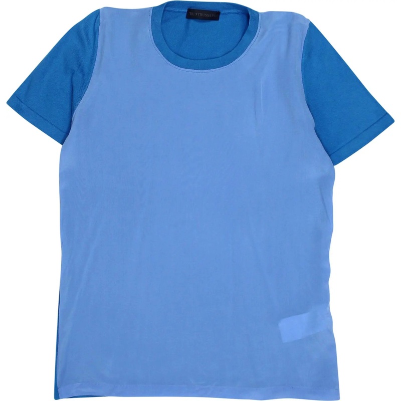 Blue Silk T-shirt by Trussardi