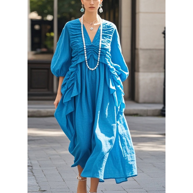 DIY Blue Oversized Wrinkled Cotton Dress Bracelet Sleeve