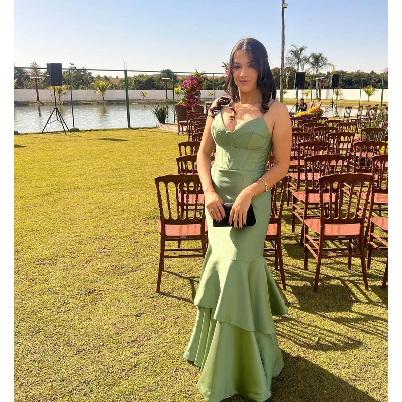 Spaghetti Straps Green Mermaid Long Prom Dress Evening Dress J7781