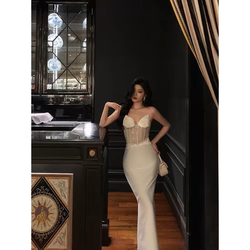 Sweetheart Ivory Sheath Long Prom Dress Evening Party Dress   J3269