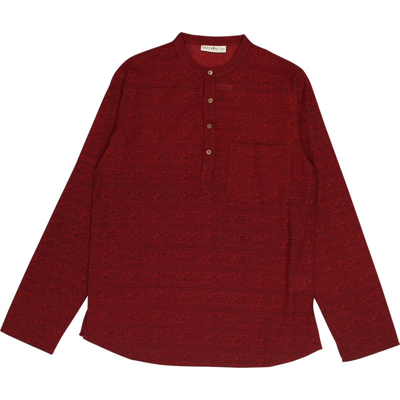 Red Patterned Kurta Shirt