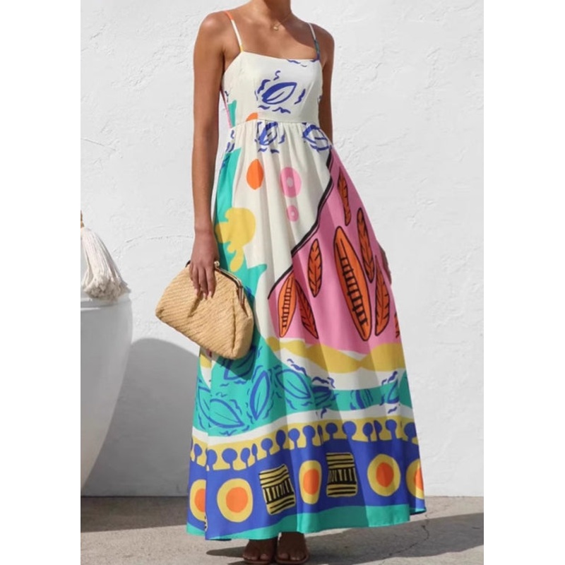 Vacation Style Print Spaghetti Strap Dress Summer