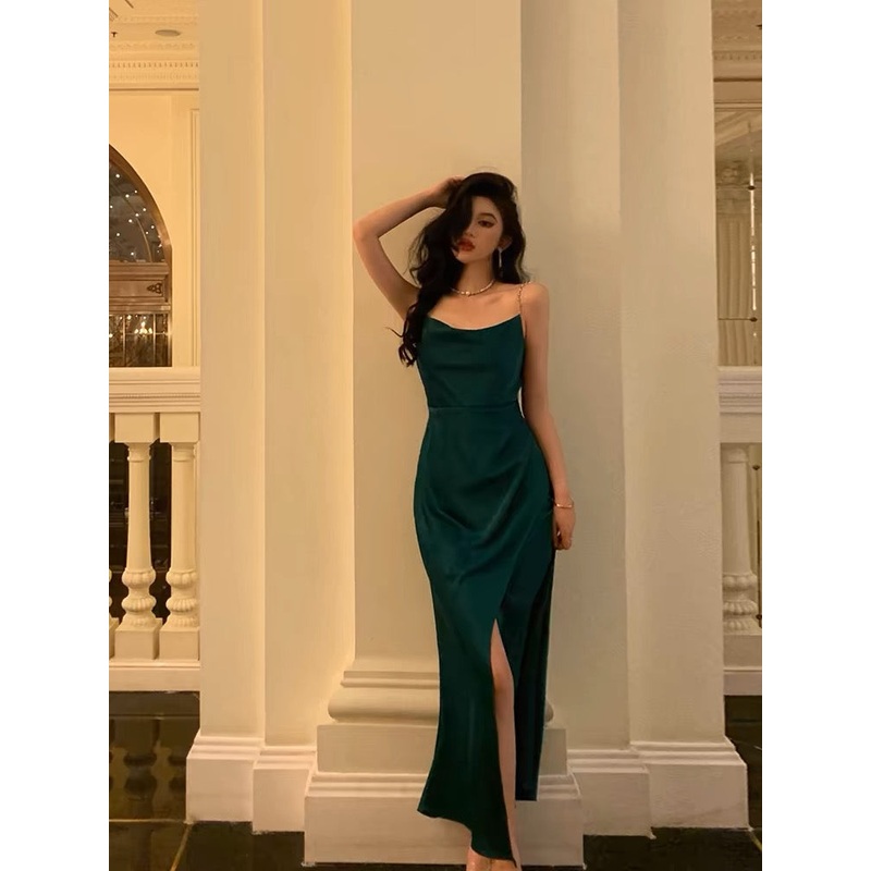 Dark Green Sheath Long Prom Dress Evening Party Dress J3265