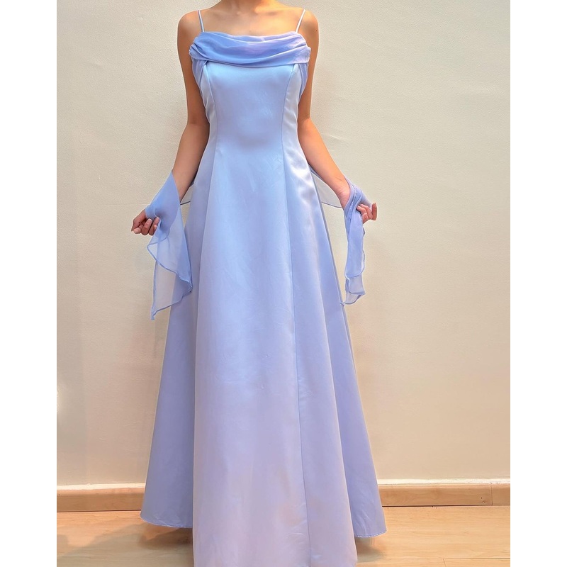 Lavender A Line Long Prom Dress Ruffle Formal Party Dress J5153