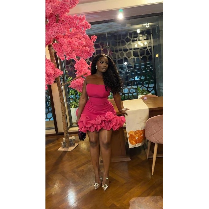 Ruffles Short Homecoming Prom Dress Birthday Party Gown J3859