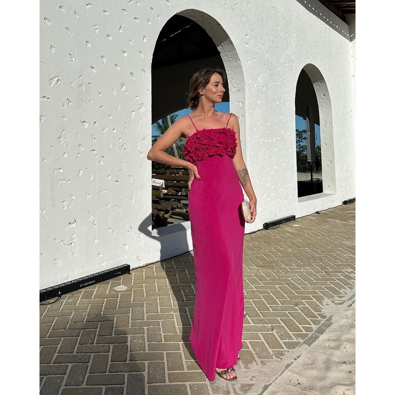 Strapless Rose Red A Line Long Prom Dress Formal Party Gown J3542