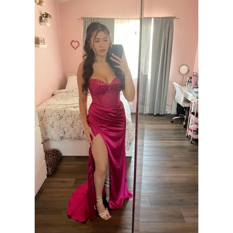 Sweetheart Sheath Long Prom Dress Slit Evening Dress J5413