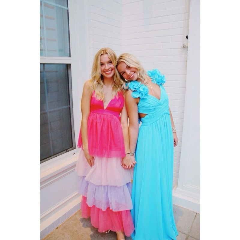 A Line Blue Long Formal Dress Bridesmaid Dresses J5959