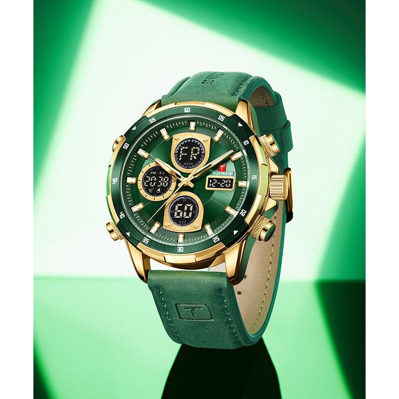 DIY Green Leather Waterproof Noctilucent Watches