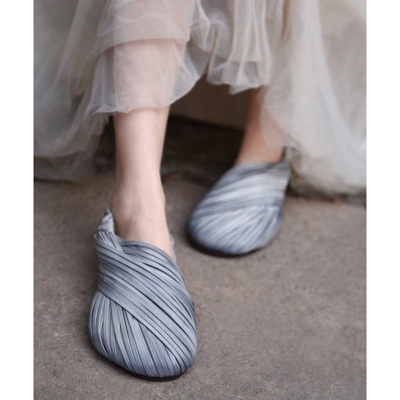 Original Grey Cowhide Leather Best Sandals For Walking